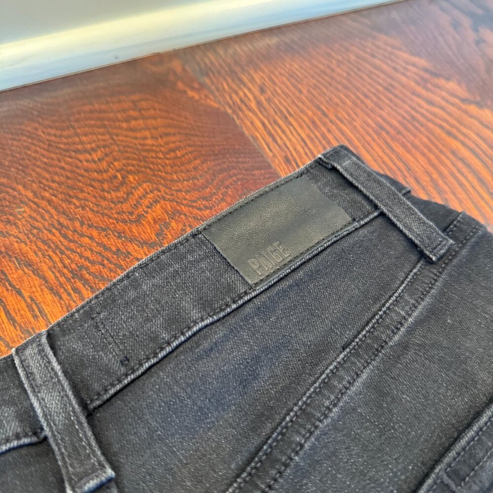 PAIGE High Rise Wide Leg Crop Black Jeans in "Anessa" - Picture 11 of 14